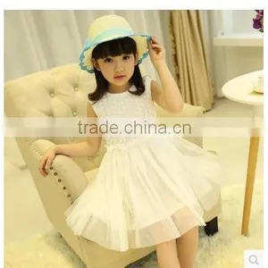 Kids Girls Dress Summer 2015 Lace Embroidery Dress Princess Rose Children Cotton Short Sleeved Dress thumbnail-3
