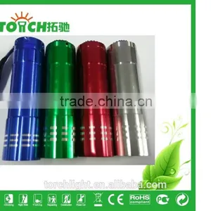 Super Mini 9 Leds Led Flashlight for Promotion Aluminum Alloy Led Lamp 3*AAA Battary With Nylon Wrist Strap thumbnail-6