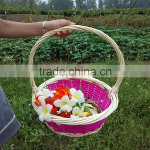 New Gifts Arts Wholesale Cheap Handmade Custom Cheap Fancy Wicker Basket for Gift With Sawing Handle Fruit Baskets thumbnail-1