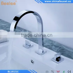 Beelee BL18322C Chrome Finish Two Handles Three Holes Bathroom Waterfall Basin Mixer Vessel Faucet Tap thumbnail-4
