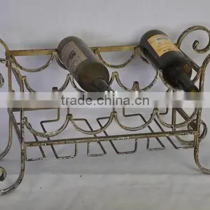 Vintage Cast Iron Standing Metal Wine Holder Rack thumbnail-1