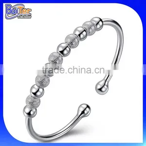Best Seller ! Wholesale 2015 Women's Silver Beads Open Bracelet thumbnail-1