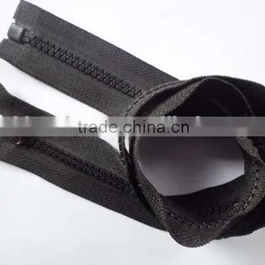 5# Plastic Resin Zipper Open End Zipper With Plated Black Nickel Hook Slider Zipper Winter Coate Zipper thumbnail-1