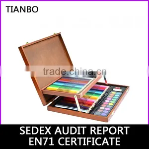 Wooden Box Coloring Set With 3 Layers of 91pcs thumbnail-1