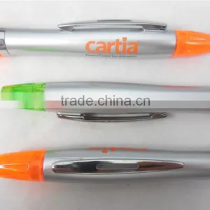 High Quality 2 in 1 Highlighter Pen Plastic Ballpoint Pen thumbnail-2