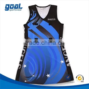 Hot Sell Fashionable Kids Dye Sublimation Lycra Netball Dresses thumbnail-1