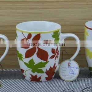 11OZ Flower Design With Colorful Decal Print Tea Cups, Shiny Surface Porcelain Mug, KL5016-335 thumbnail-4