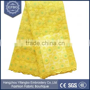 Hot Selling Tulle Beaded French Lace Fabric Wholesale African Hand Cut Lace Fabric thumbnail-2
