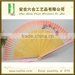 Bamboo Silk Fan With Beautiful Flowers thumbnail-1