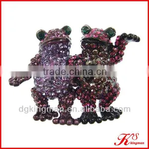 Newest Funny Crystal Frog Wedding Brooch thumbnail-1
