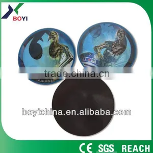 Cartoon Robot Printing Round 3D Fridge Magnet thumbnail-1