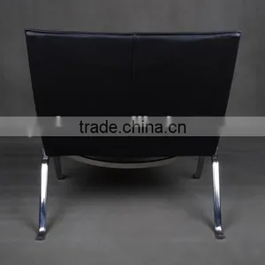 304# Stainless Steel Ergonomic Leather Chaise Lounge Pk22 Chair Replica Supplier's Choice thumbnail-1