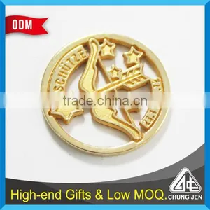 China Supplier Metal Cut Out Embossed Shopping Cart Euro Trolley Coin thumbnail-1