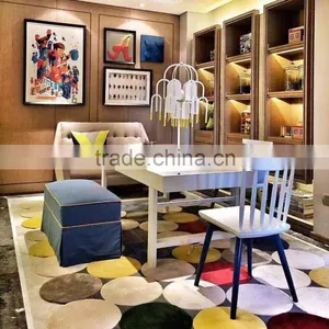 Circle Patterned Rugs Yellow Rugs Colorful Carpets thumbnail-6