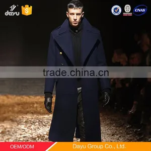 Long Style Black 100% Wool Fabric Cashmere Wool Coat and Jacket for Man Jacket thumbnail-3