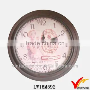 Handled Tabletop Antique Large Metal Wall Clock thumbnail-1