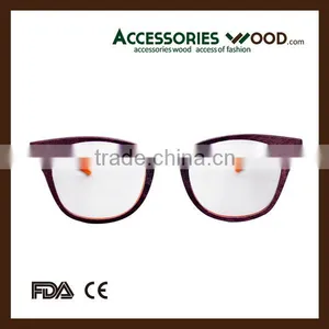 Round Frame Optical Eye Glasses Student Wood Reading Glasses thumbnail-5