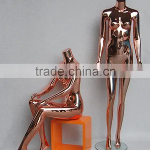 Wholesale Custom Ladies Chrome or Gold Female Manequins for Clothes Display thumbnail-1