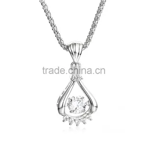 925 Sterling Silver Dancing Stone Pendant Jewelry SPG898W thumbnail-5