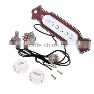 Red Chelonian Shell Sound Hole Magnetic Pickup for Folk Acoustic Electric Guitar thumbnail-1