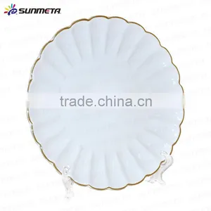 High Quality 8" White Sublimation Plates With Gold Rim Blank Plate Ceramic Plate thumbnail-2