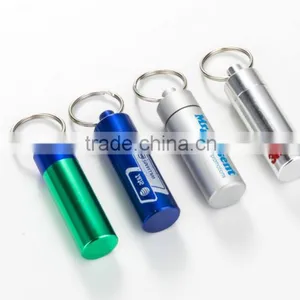 Aluminium Keychain Capsules Pill Holder thumbnail-1