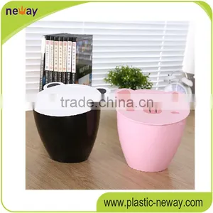 PP New Design Household Oval Recycling Mini Cheap Plastic Decorative Trash Can thumbnail-1