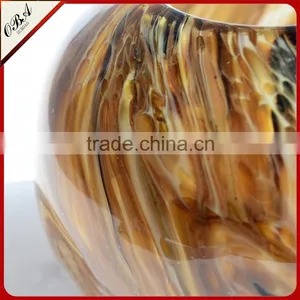 Fashion Design Handmade Wood Grain Pattern Decorative Circular Glass Vase thumbnail-5