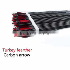New 31" Carbon Turkey Feather Arrow for Compound Bow and Arrow thumbnail-1