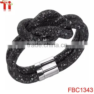 2016 New Mesh Magnetic Resin Material Stardust Bracelet Jewelry Black thumbnail-1