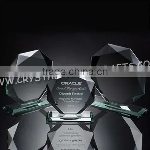 Jade Glass Trophy Diamond Award New Design Glass Award 2015 Hot Sale thumbnail-1