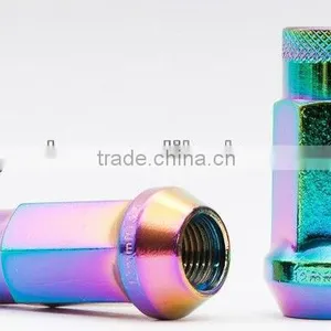 Wheel Nuts D1 Spec M12 x 1,25 52 mm , Aluminium, Golden, Open Top, 20 Pcs thumbnail-1