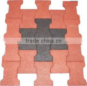 Red Face Dog-bone Pavers Rubber Bricks 43mm thumbnail-1