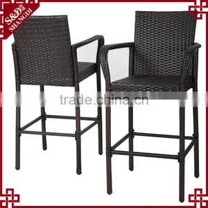 Outdoor Bar and Lounge Furniture Wickerwork Armrest Bar Stools China thumbnail-2