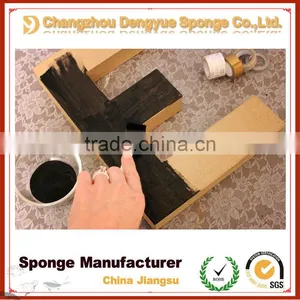 Black PU Sponge Soft Filter Foam Drawing Painting Craft Foam Brush With Wooden Handle thumbnail-1