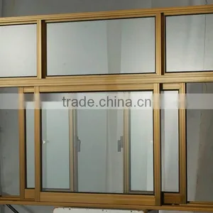Champagne Aluminum Sliding Window, Aluminum Profile Sliding Windows thumbnail-1