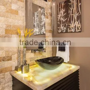 CUSTOM DESIGN ONYX BATHROOM COUNTERTOPS thumbnail-3