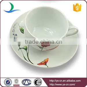 White Round Shape Flower Decals Porcelain Dinner Set thumbnail-2
