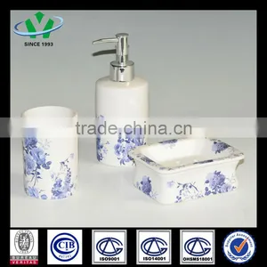 Cylindrical and Rectangle Light Blue Ceramic Bathroom Soap Dish thumbnail-1