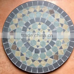 Set of 3pcs Mosaic Cast Iron Bistro Set thumbnail-3