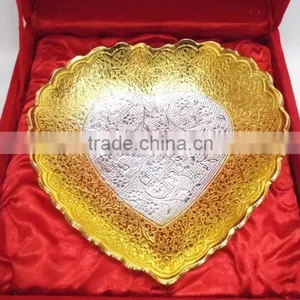 Corporate Gift Item, Return Gift, New Design 2015 Home Decoration Gold and Silver Plated Tray thumbnail-3