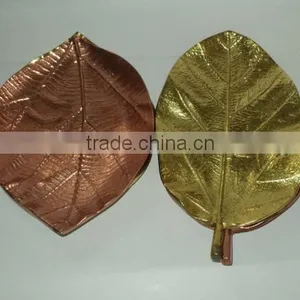 Leaf Platter, Christmas Platter in Rose Gold and Gold Color thumbnail-2