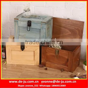 Old Looking Recycled Wooden Laundry Basket thumbnail-1