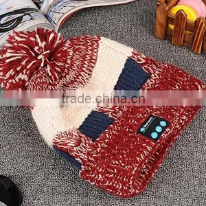 Fashion Ladies Valentine Gifts Bluetooth Knitted Hat Winter Smart Bluetooth Hat for Listen to Music Bluetooth Headset thumbnail-5