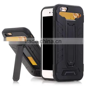 Card Slot Phone Case Bracket Protective Phone Shell TPU + PC Material for IPhone7 / Plus thumbnail-2