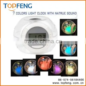 Color Changing Alarm Clock /nature Sound Table Clock/7color Alarm Clock thumbnail-1