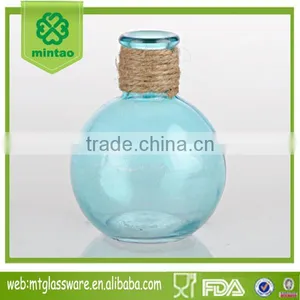 Home Decor Spray Blue Bottle & Candy Color Vase With Hemp Rope thumbnail-1
