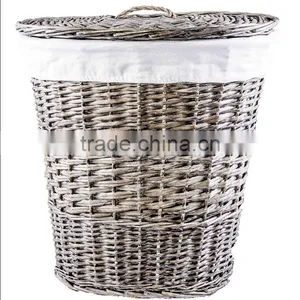 Hand-Woven Willow Wicker Customized Dirty Laundry Basket thumbnail-5