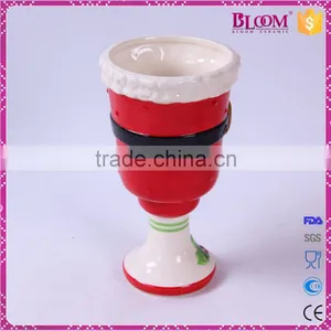 Wine Glass Shape Ceramic Custom Coffee Cup With Handle thumbnail-4