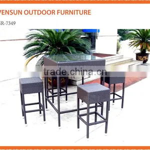 Outdoor Wicker High Dining Royal Dining Set thumbnail-1